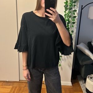 Zara ruffle sleeve shirt